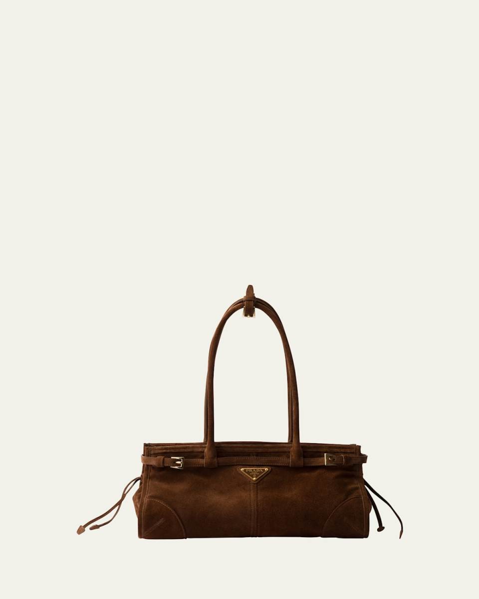 Buckle Suede Shoulder Bag